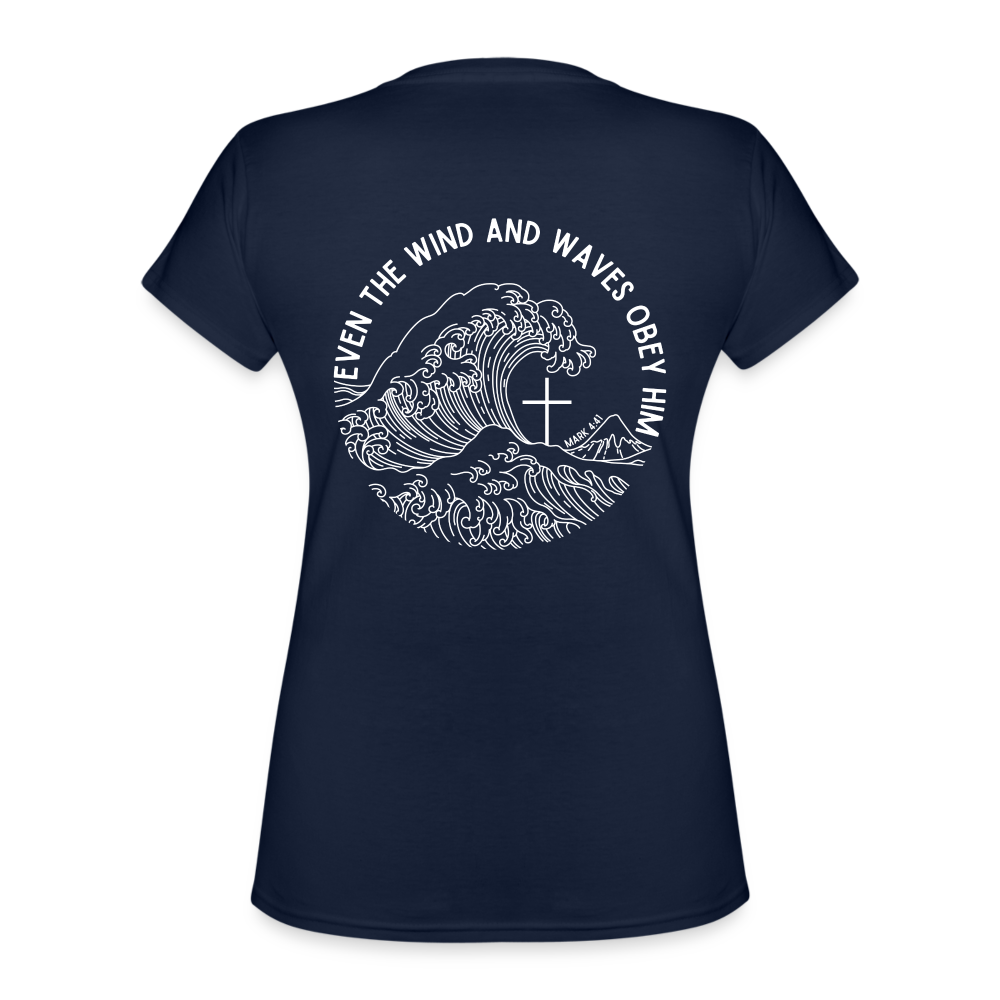Wind and waves Women’s V-Neck T-Shirt - navy