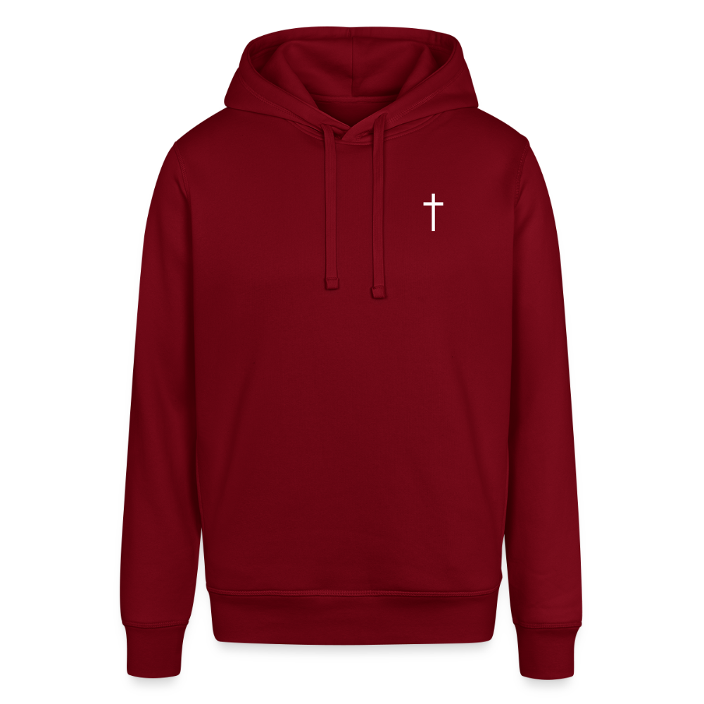 Cross Unisex Organic Hoodie - burgundy