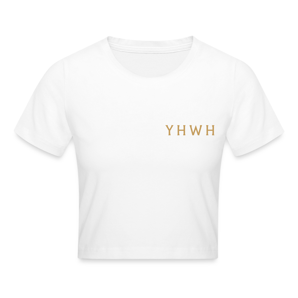 YHWH Cropped T-Shirt - white