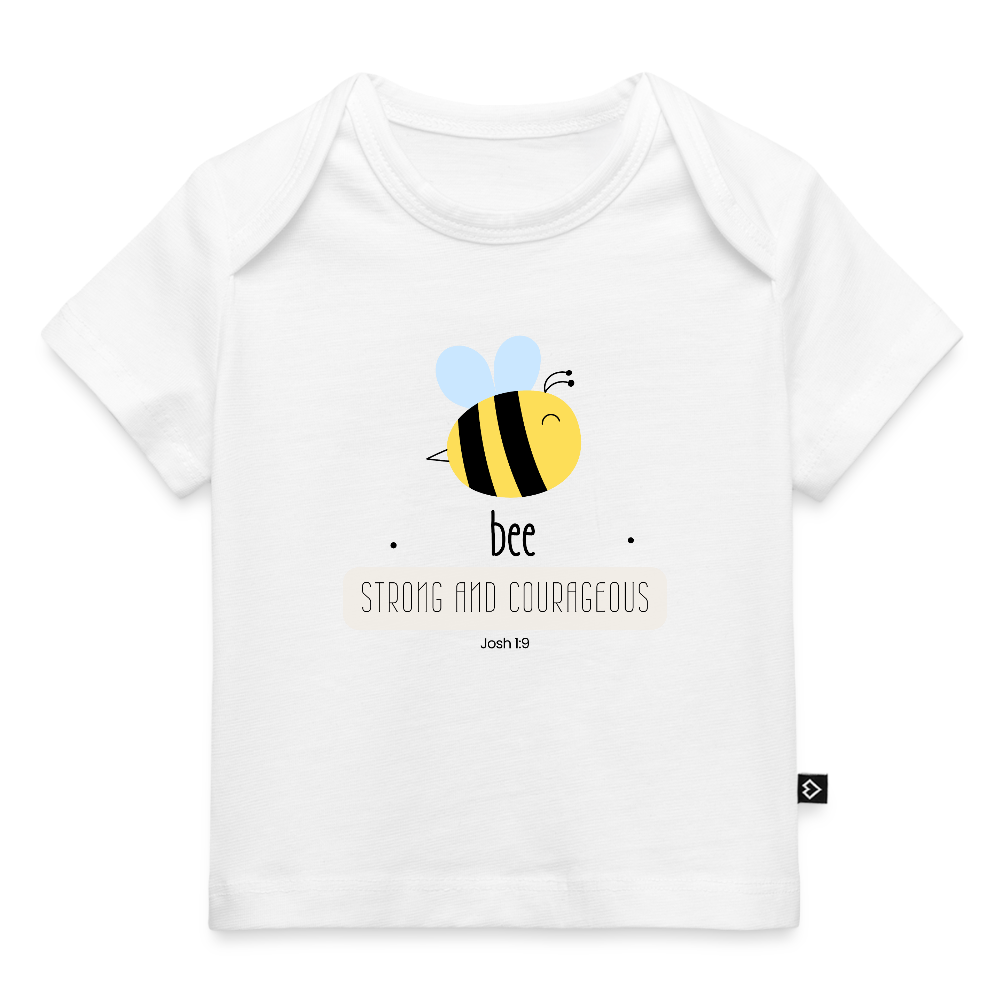 Bee Strong & Courageous Organic Baby T-Shirt - white