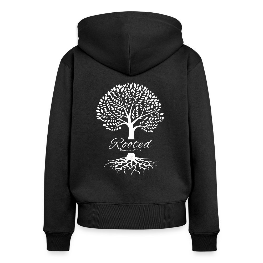 Rooted Women’s Zip Hooded Jacket - black