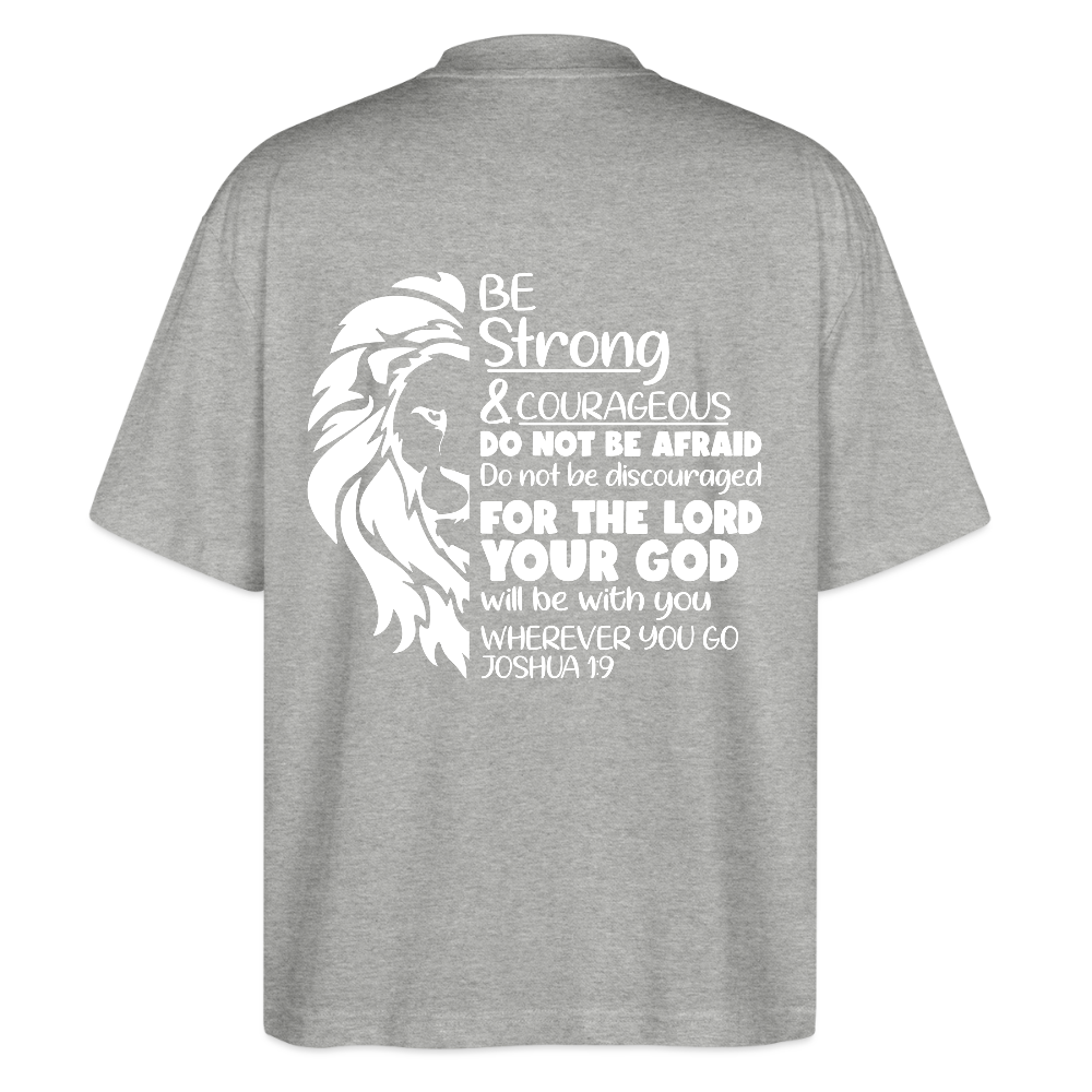 Strong & Courageous Oversize Unisex Organic T-shirt - heather grey