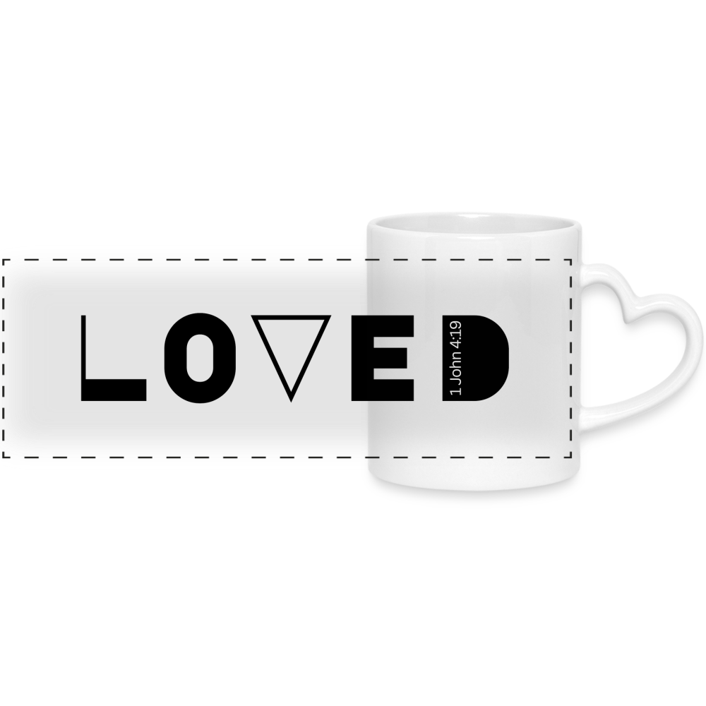 Loved Mug with Heart-Shaped Handle - white