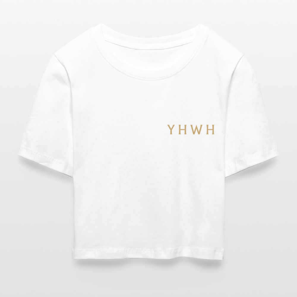 YHWH Cropped T-Shirt - white