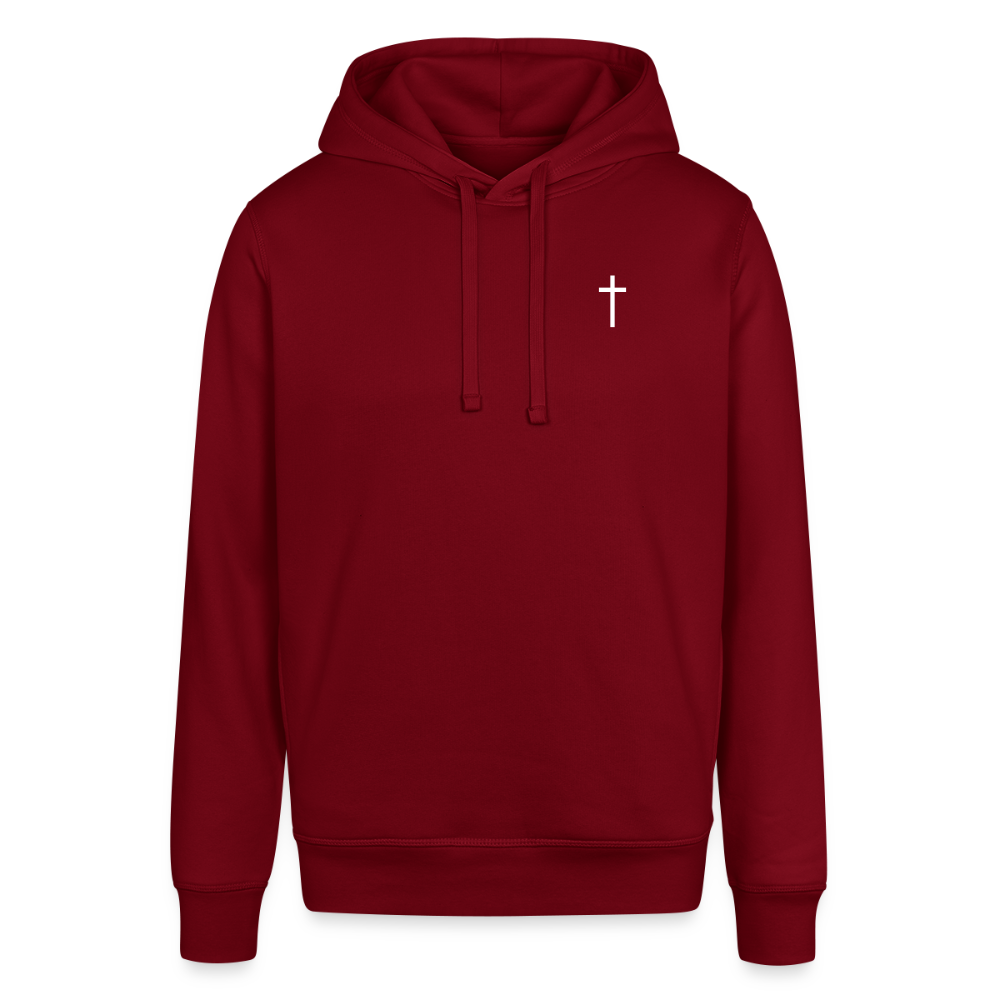 Cross / 1 of a kind Unisex Organic Hoodie - burgundy