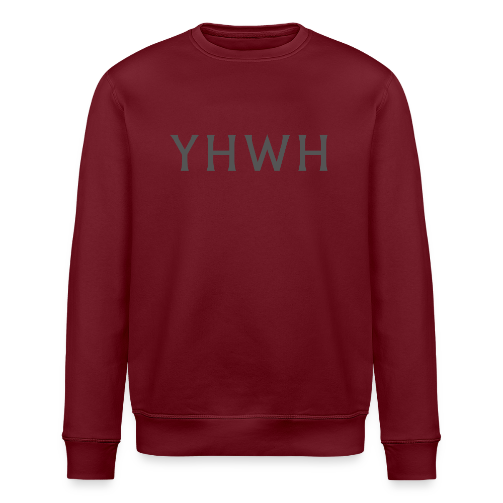 YHWH Unisex Organic Sweatshirt - burgundy