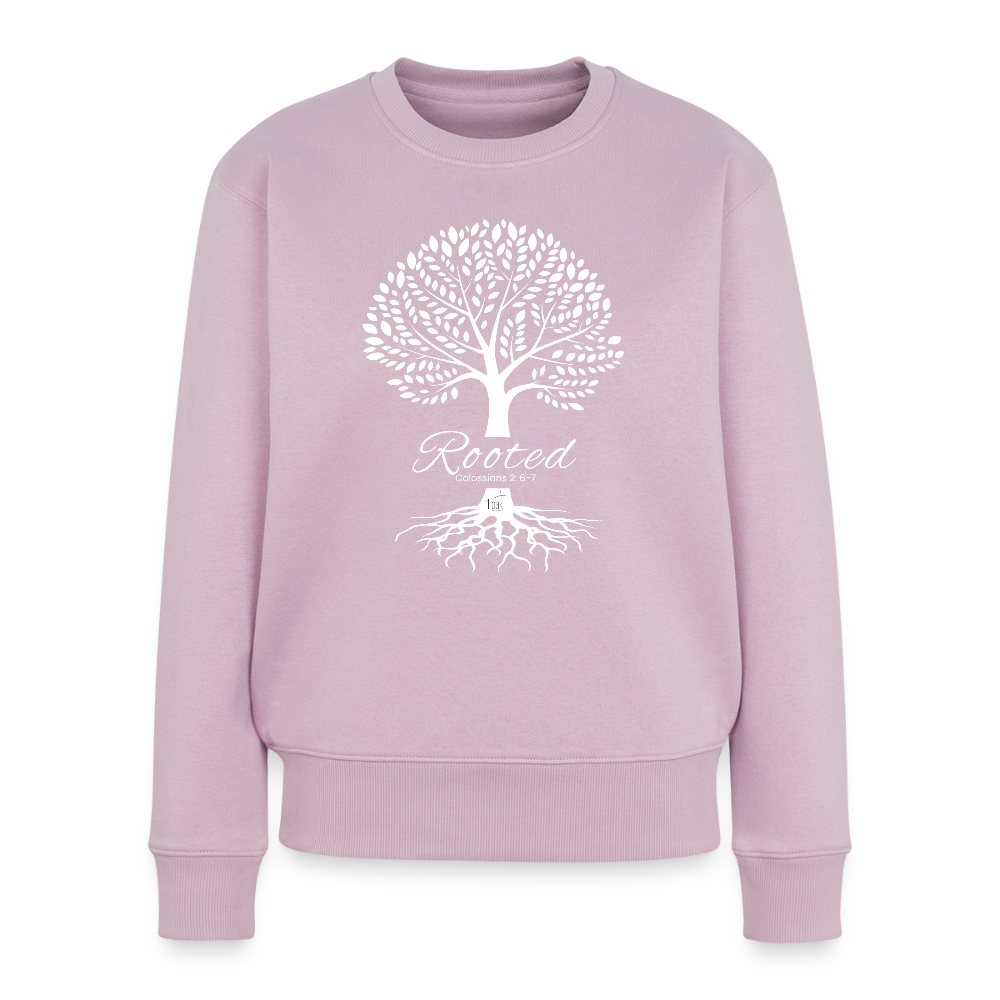 Rooted in Christ Women’s Premium Sweatshirt - dusky pink