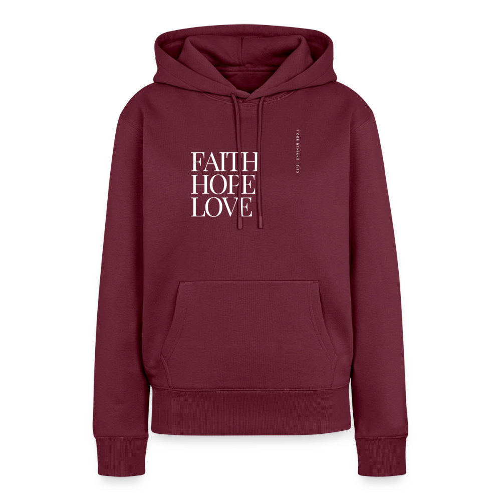 Faith Hope Love Women’s Premium Hoodie - burgundy