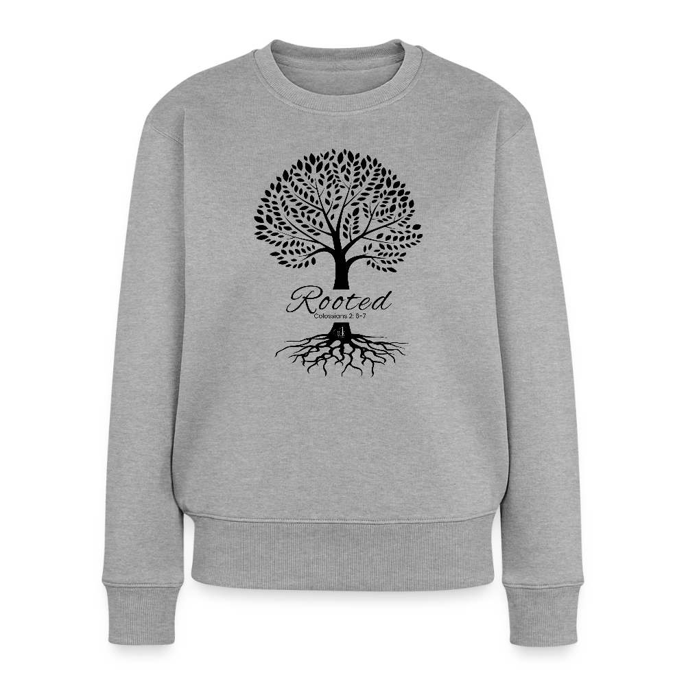 Rooted in Christ Women’s Premium Sweatshirt - heather grey