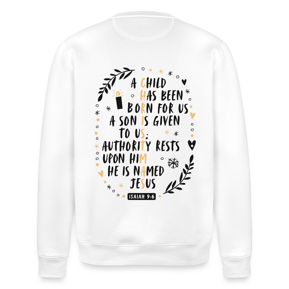 Christmas Unisex Organic Sweatshirt - white