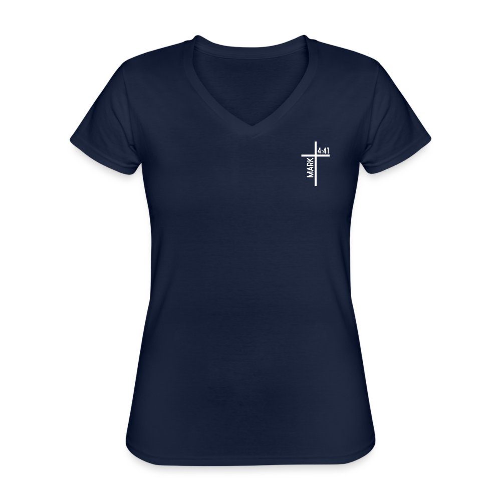 Wind and waves Women’s V-Neck T-Shirt - navy
