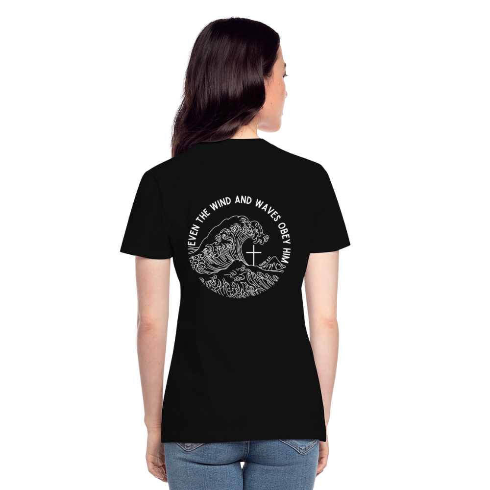 Wind and waves Women’s V-Neck T-Shirt - black