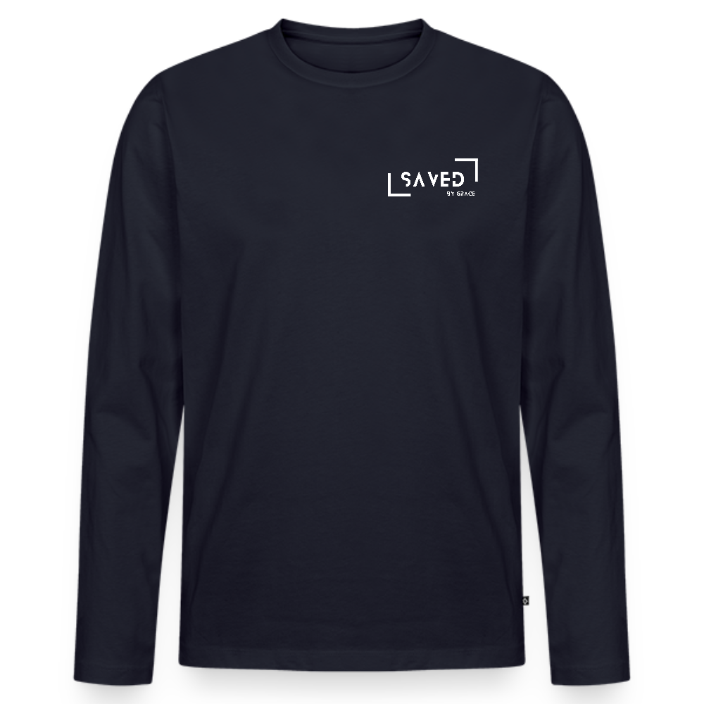Saved by grace Men's Premium Longsleeve Shirt - navy