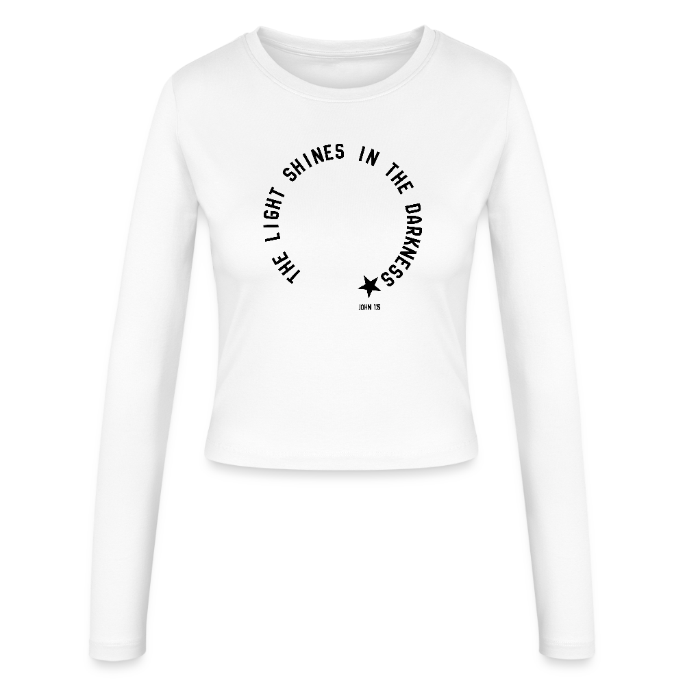Shine Bright Women's Slim Fit Longsleeve FRONT - white