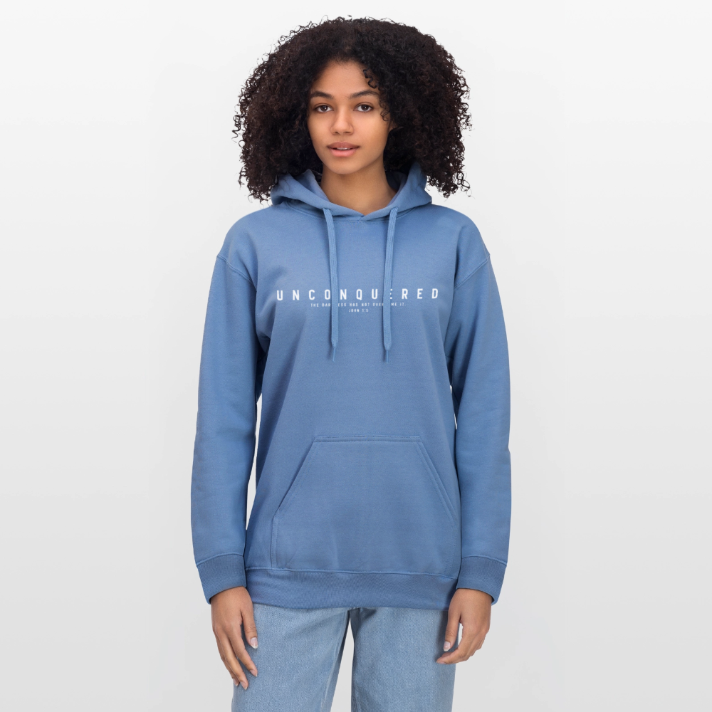 Unconquered Unisex Softstyle® Midweight Hoodie - carolina blue