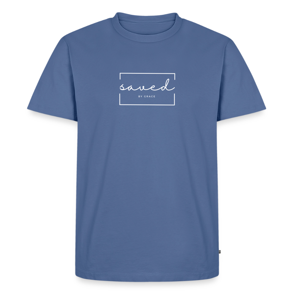 Saved by grace Men’s Premium T-Shirt - stone blue