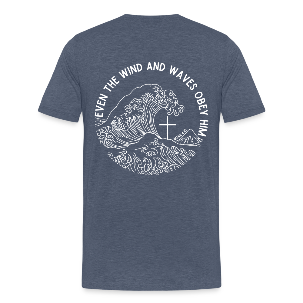 Wind and Waves Men’s Premium T-Shirt - heather blue