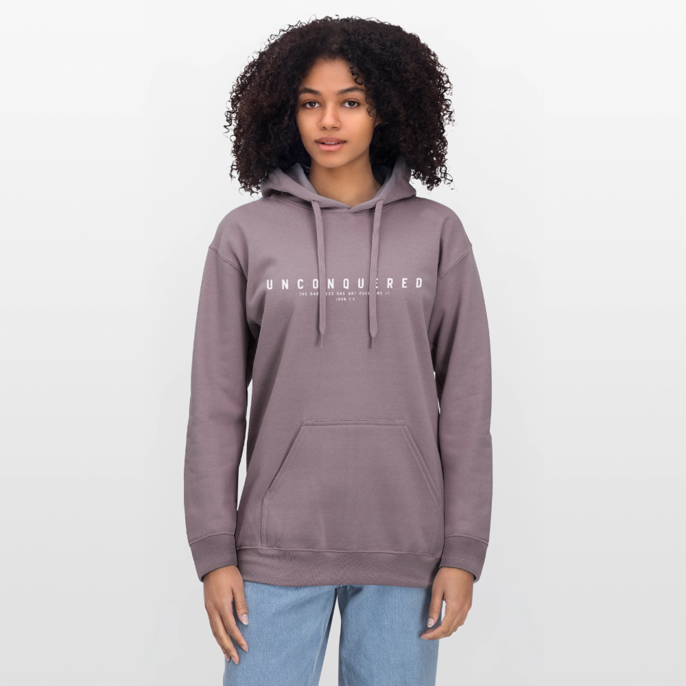 Unconquered Unisex Softstyle® Midweight Hoodie - purple-grey
