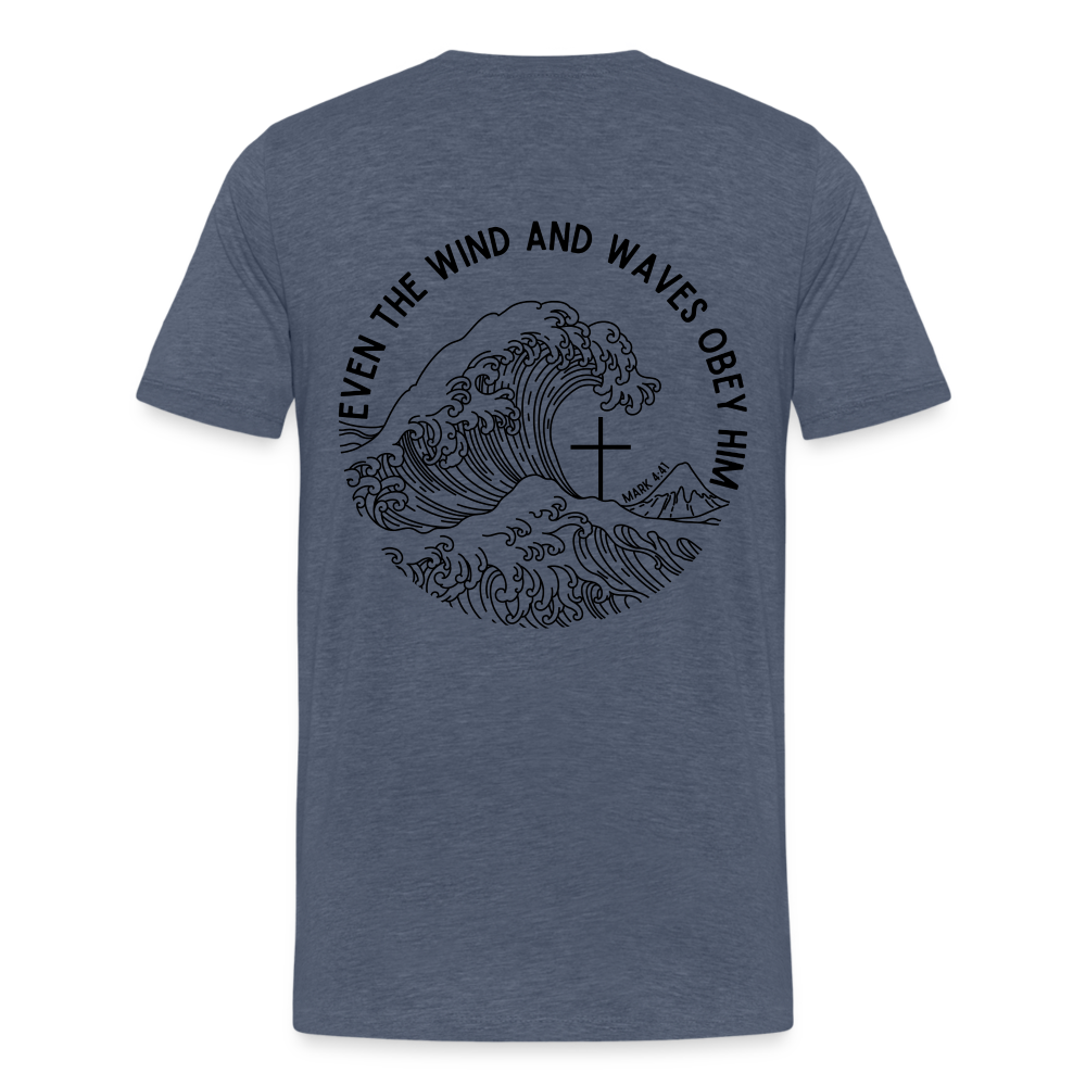Wind and Waves Men’s Premium T-Shirt - heather blue