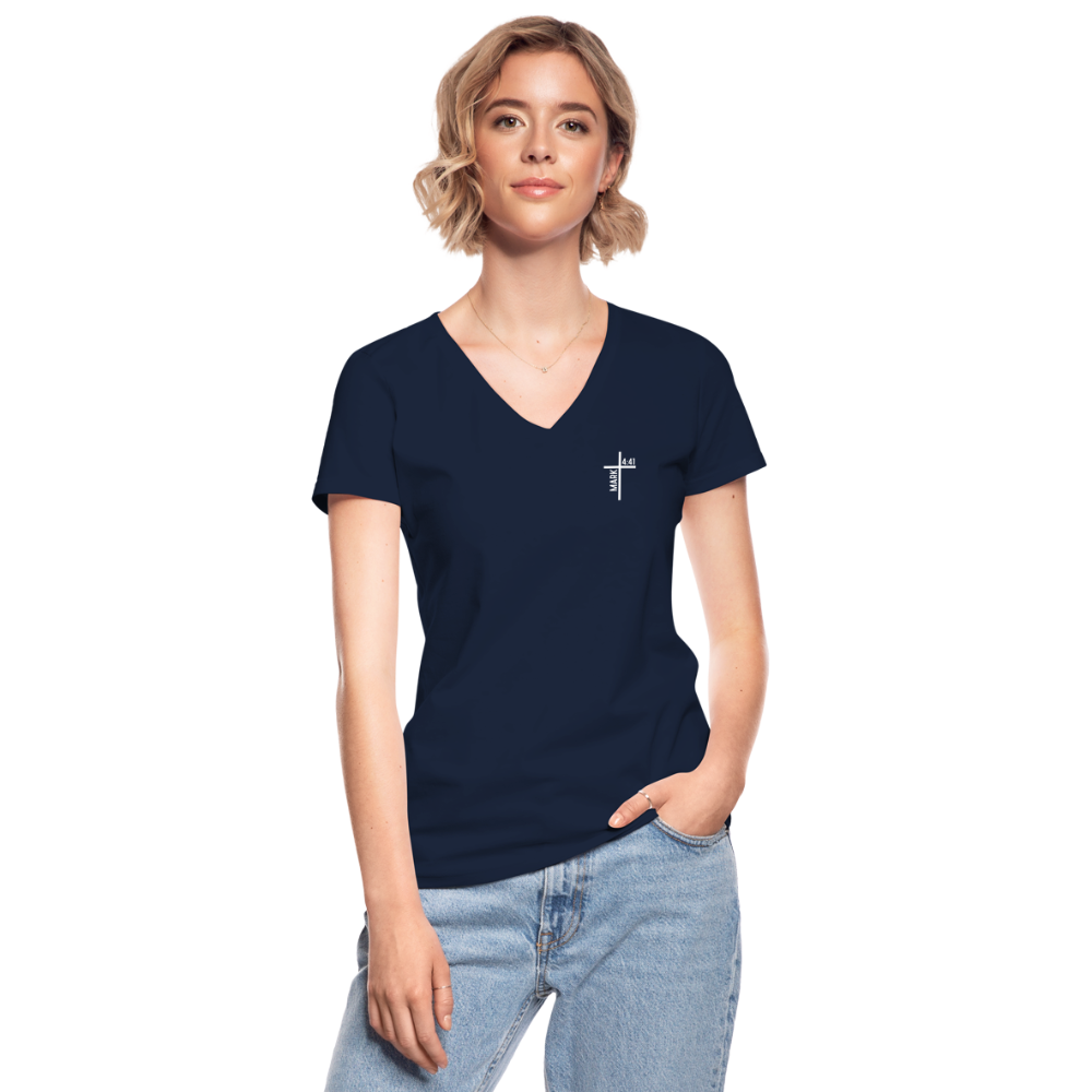 Wind and waves Women’s V-Neck T-Shirt - navy