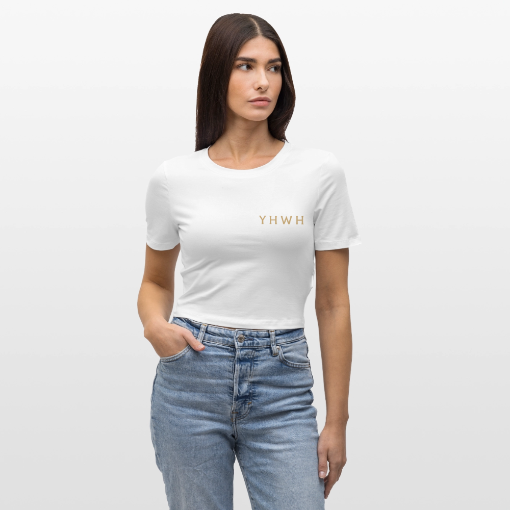 YHWH Cropped T-Shirt - white