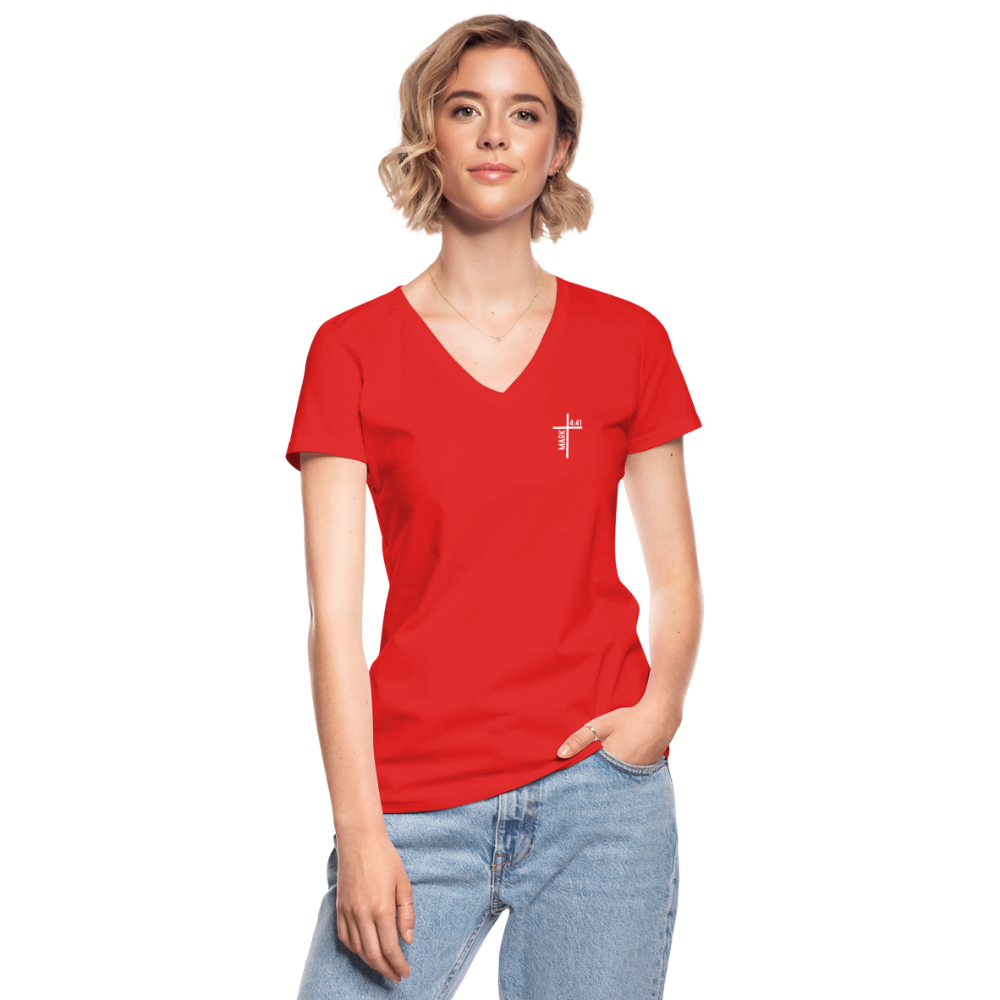 Wind and waves Women’s V-Neck T-Shirt - red