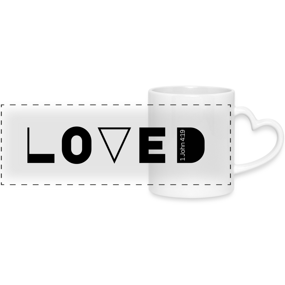Loved Mug with Heart-Shaped Handle - white