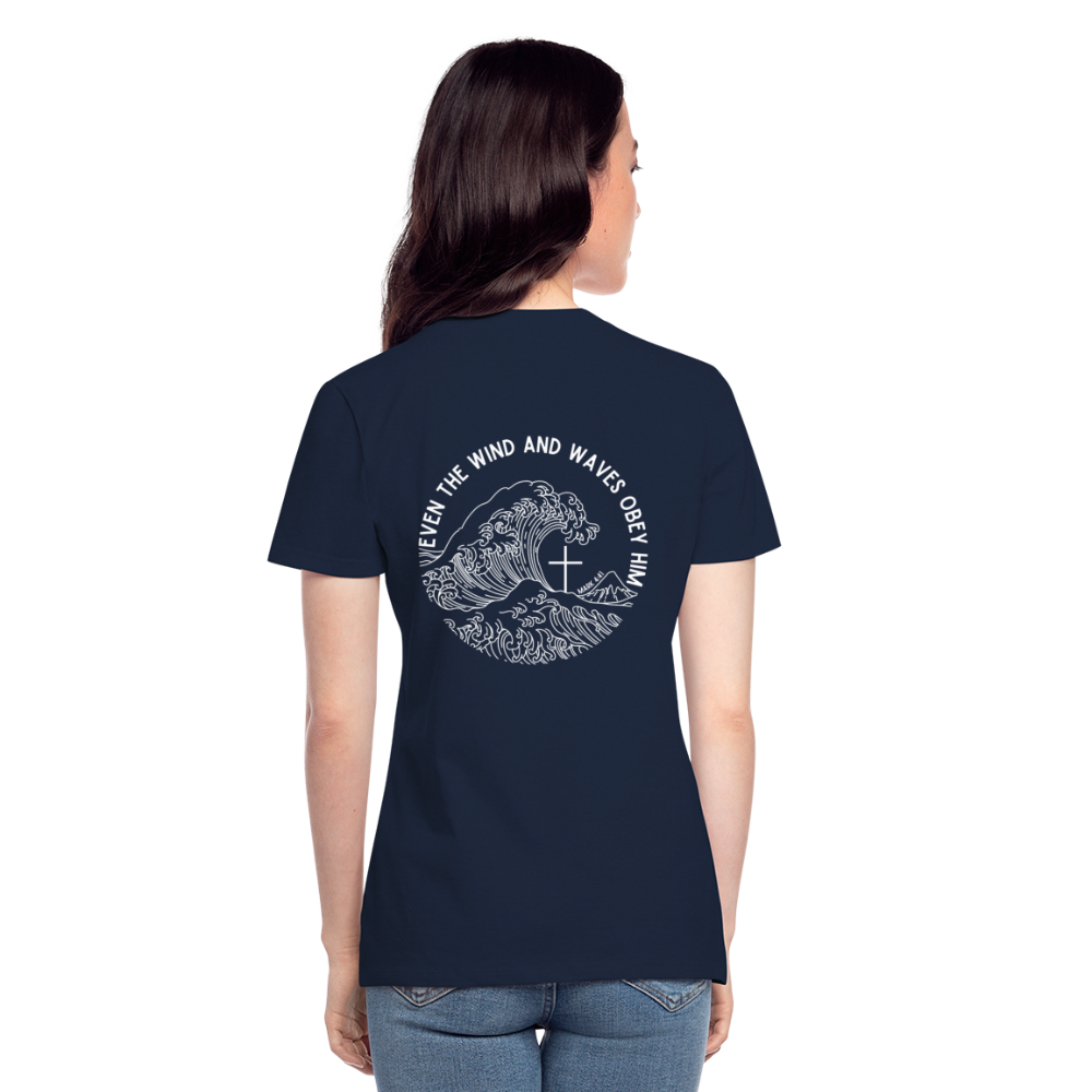 Wind and waves Women’s V-Neck T-Shirt - navy