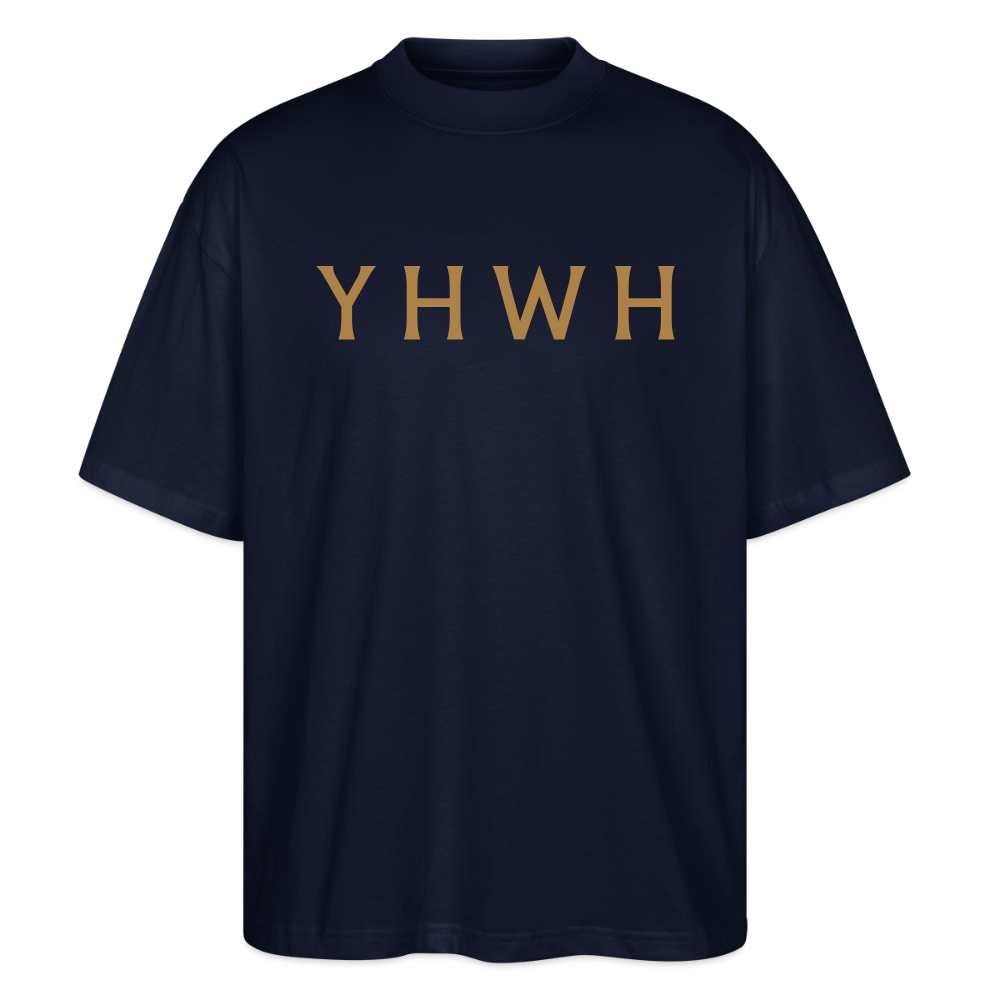 YHWH Oversized Unisex Organic T-shirt - navy