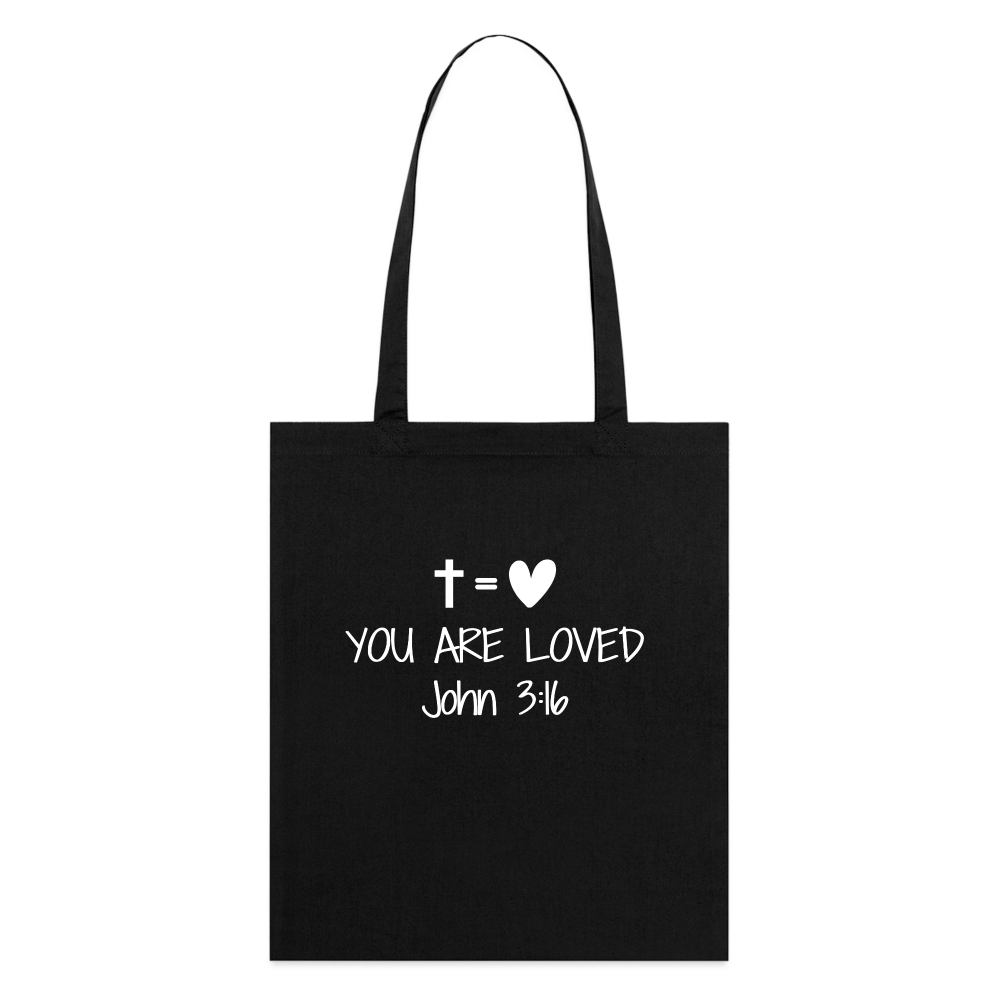 You are loved Organic Tote Bag - black