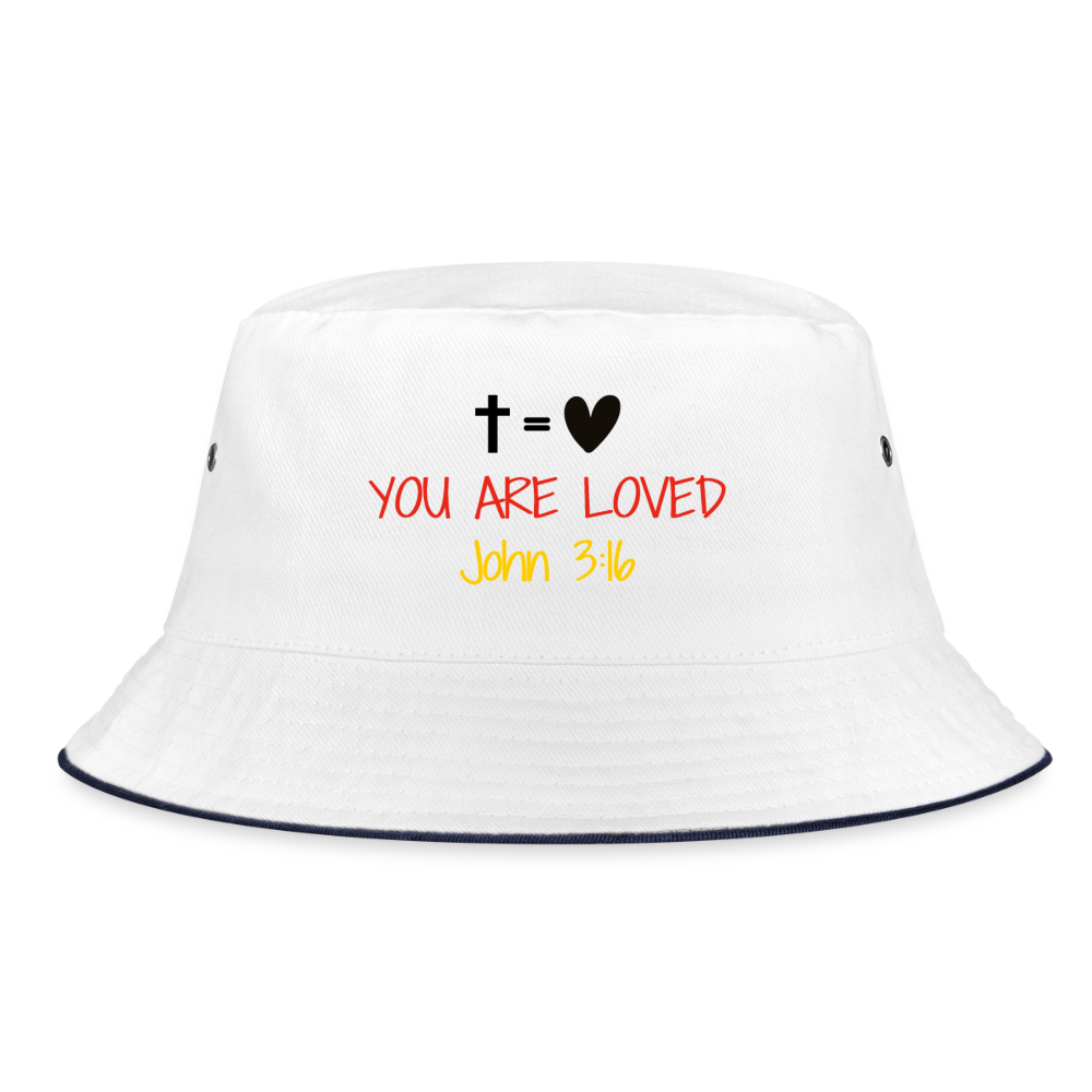You are loved Bucket Hat - white/navy