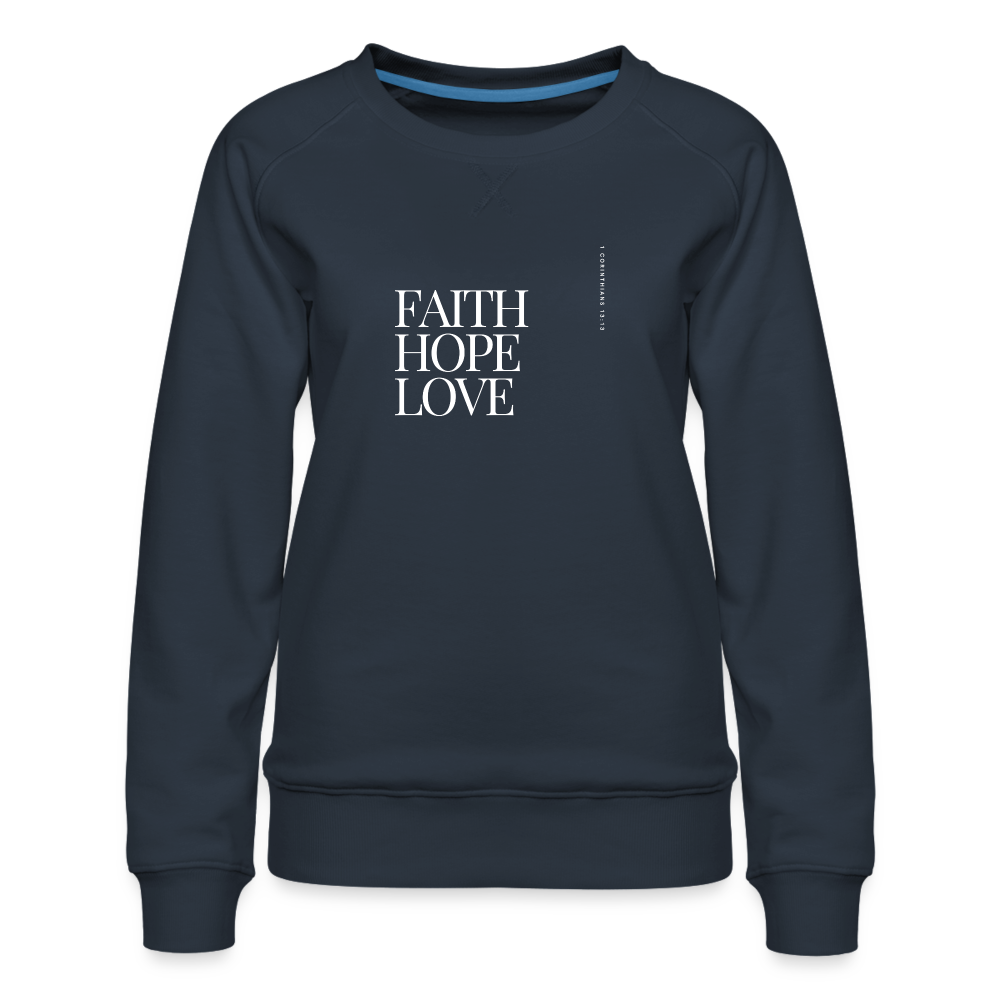 Faith hope love Women's Premium Sweatshirt - navy