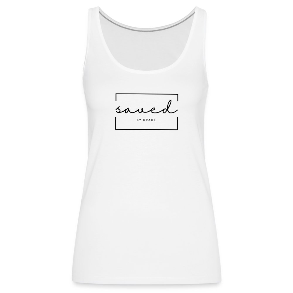 Saved by grace Women’s Premium Tank Top - white