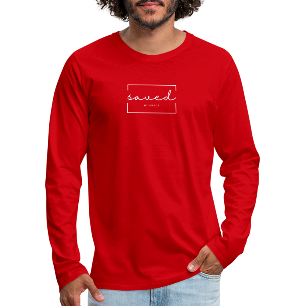 Saved by grace Men's Premium Longsleeve Shirt - red