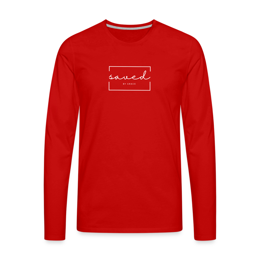 Saved by grace Men's Premium Longsleeve Shirt - red