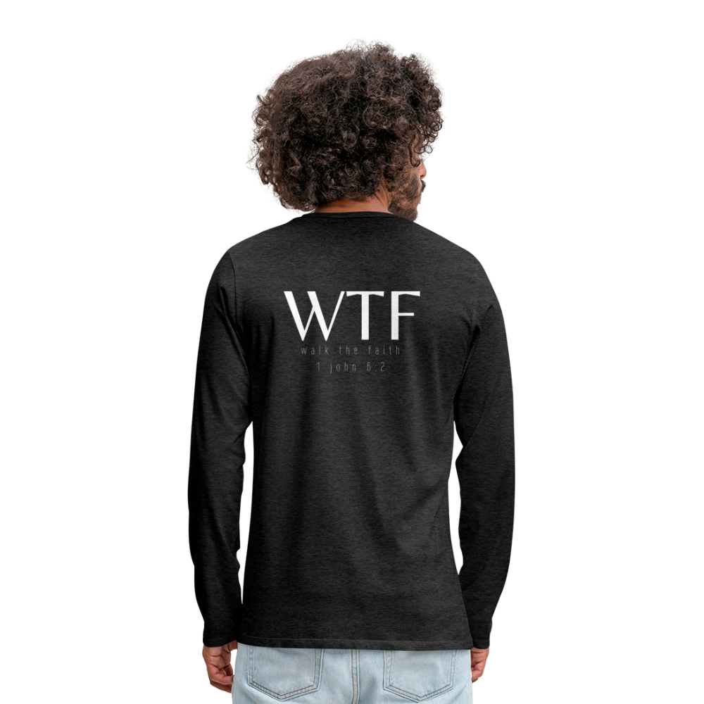 Walk the faith Men's Premium Longsleeve Shirt - charcoal grey