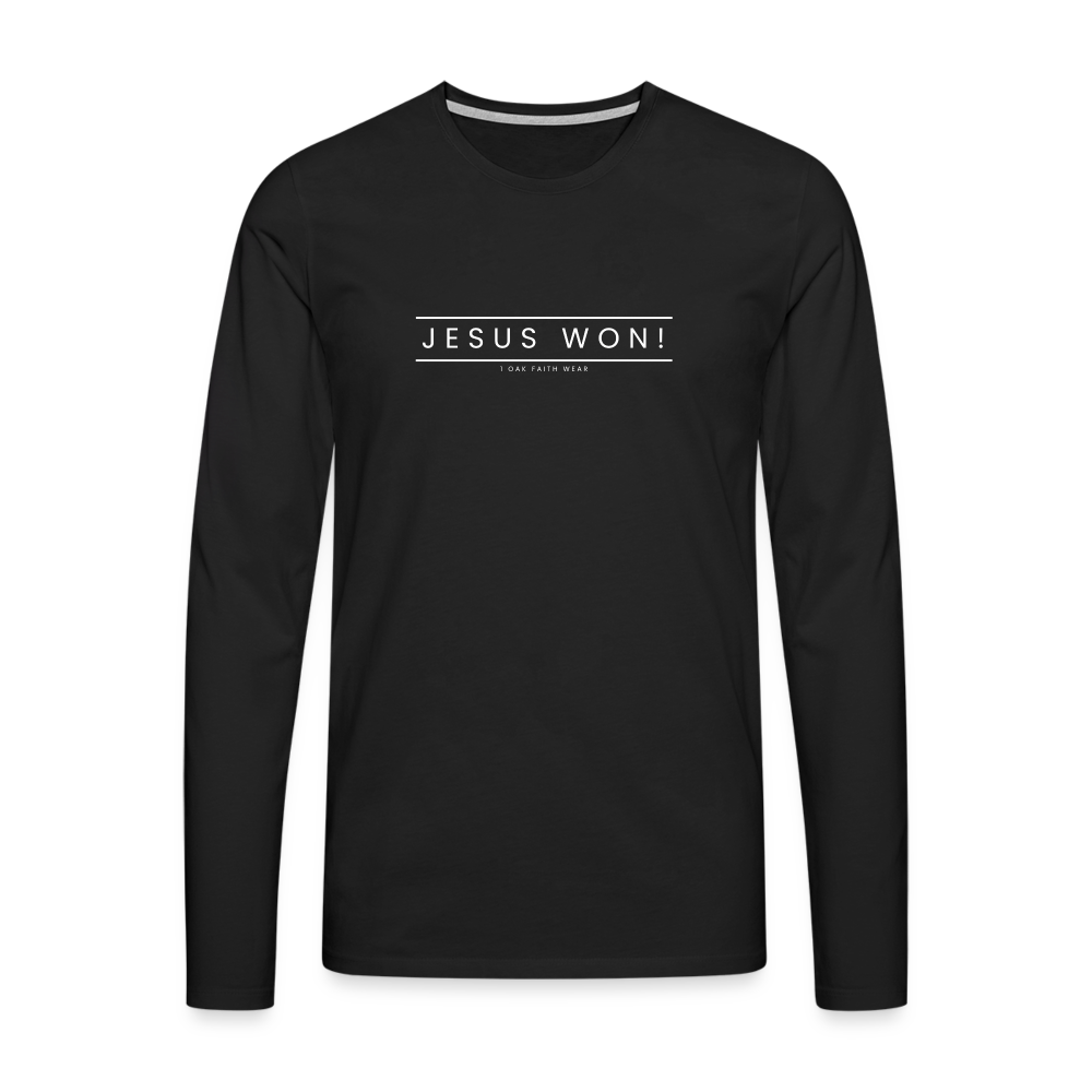 Jesus won! Men's Premium Longsleeve Shirt - black