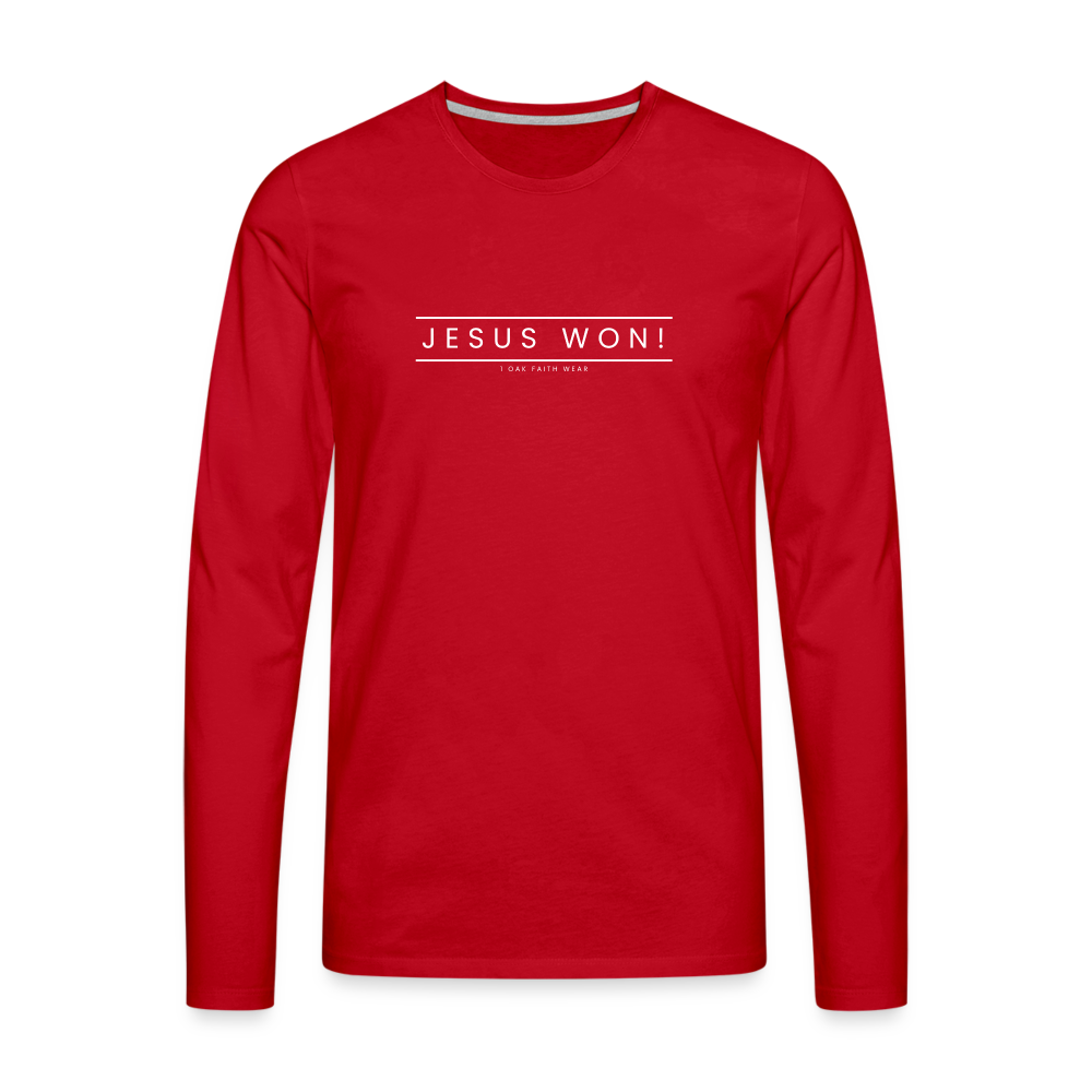 Jesus won! Men's Premium Longsleeve Shirt - red