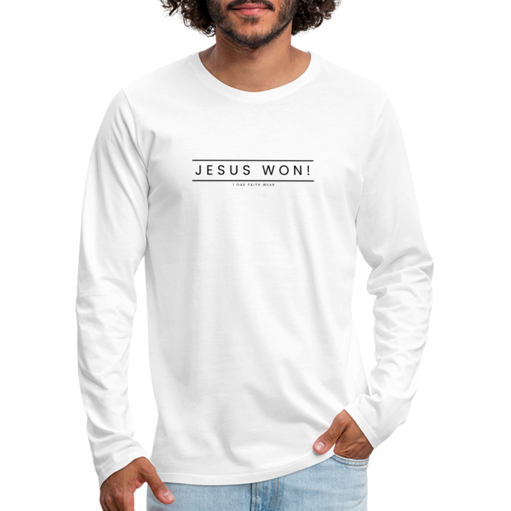 Jesus won! Men's Premium Longsleeve Shirt - white