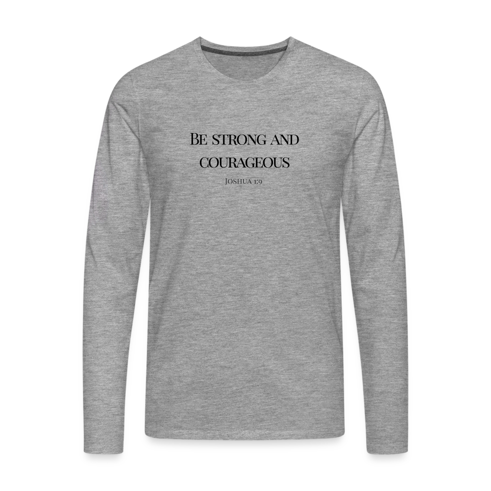 Strong&Courageous Men's Premium Longsleeve Shirt - heather grey