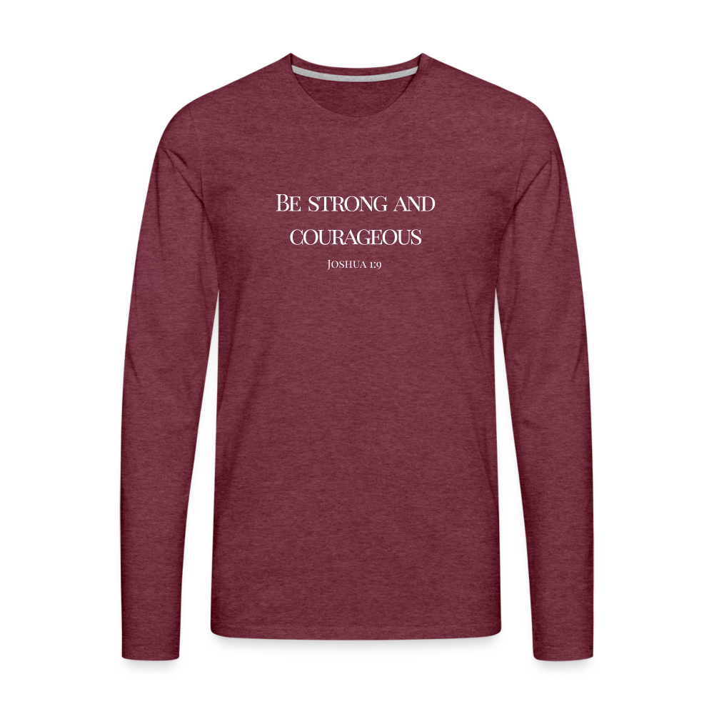 Strong&Courageous Men's Premium Longsleeve Shirt - heather burgundy