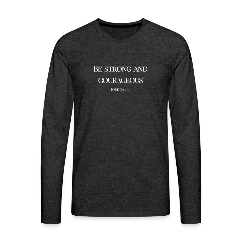 Strong&Courageous Men's Premium Longsleeve Shirt - charcoal grey