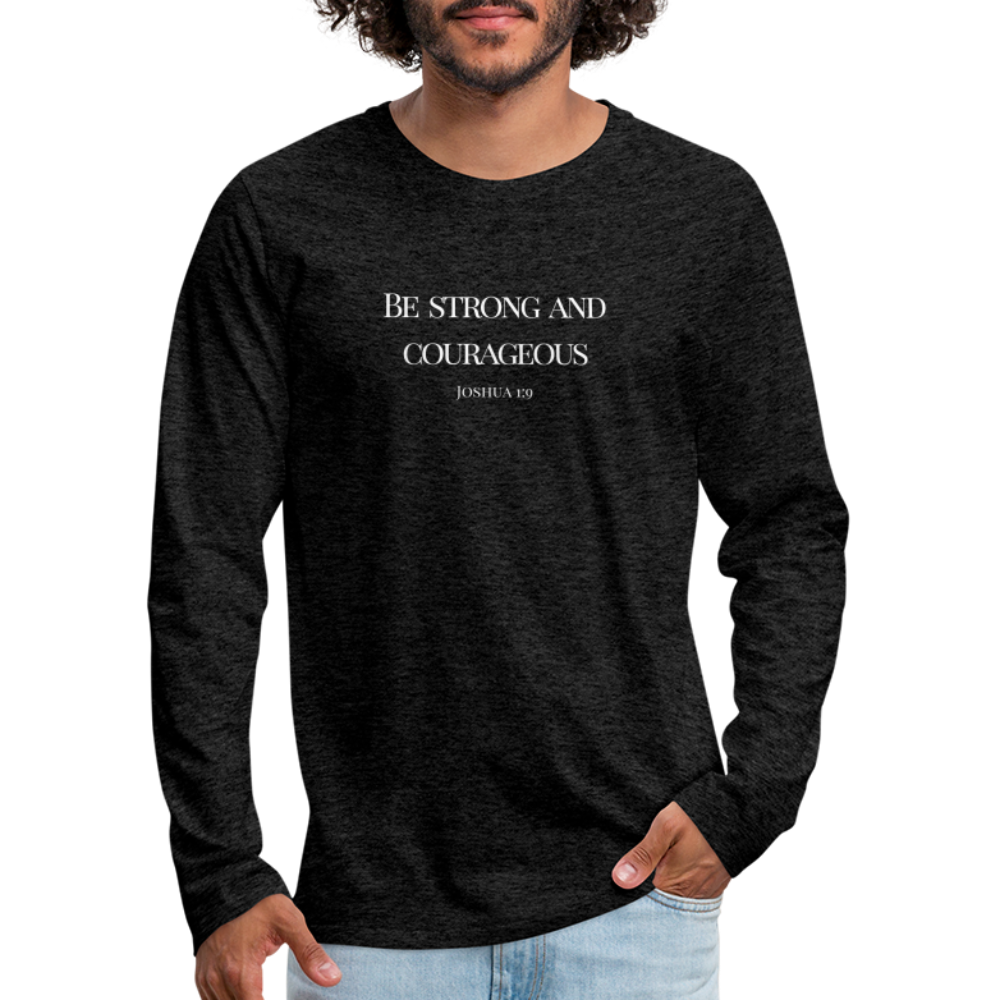 Strong&Courageous Men's Premium Longsleeve Shirt - charcoal grey