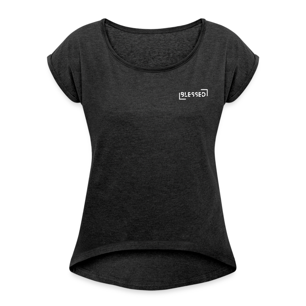 Blessed Women’s T-shirt with rolled sleeves - heather black
