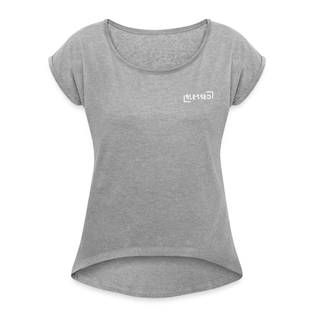 Blessed Women’s T-shirt with rolled sleeves - heather grey