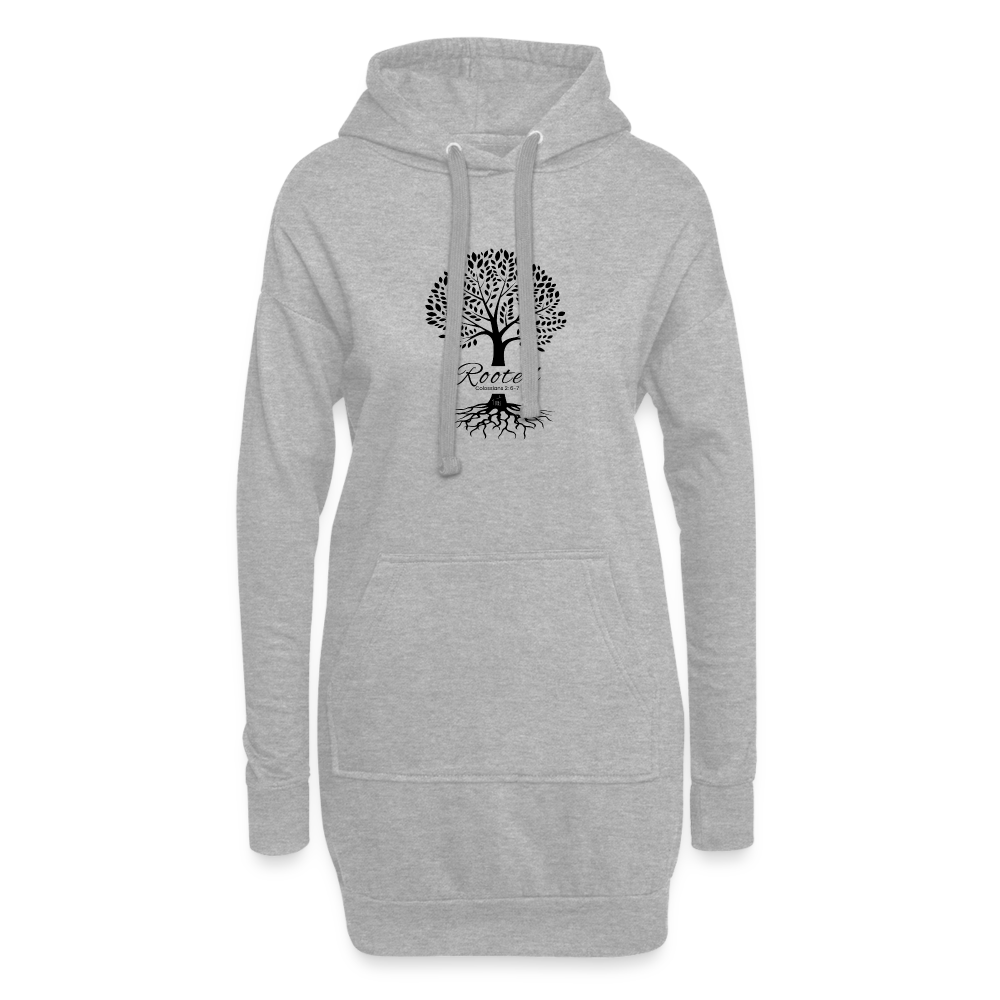 Rooted Hoodie Dress - heather grey