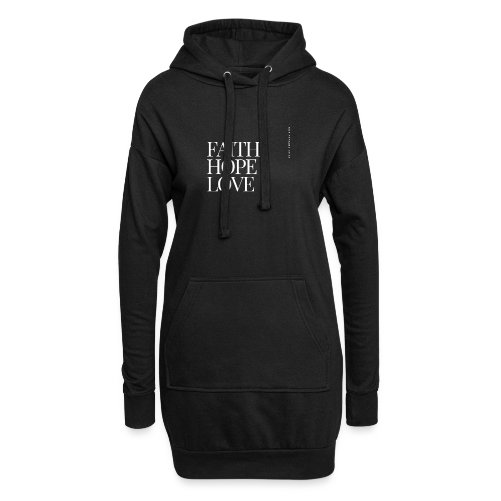 Faith Hope Love Hoodie Dress - black