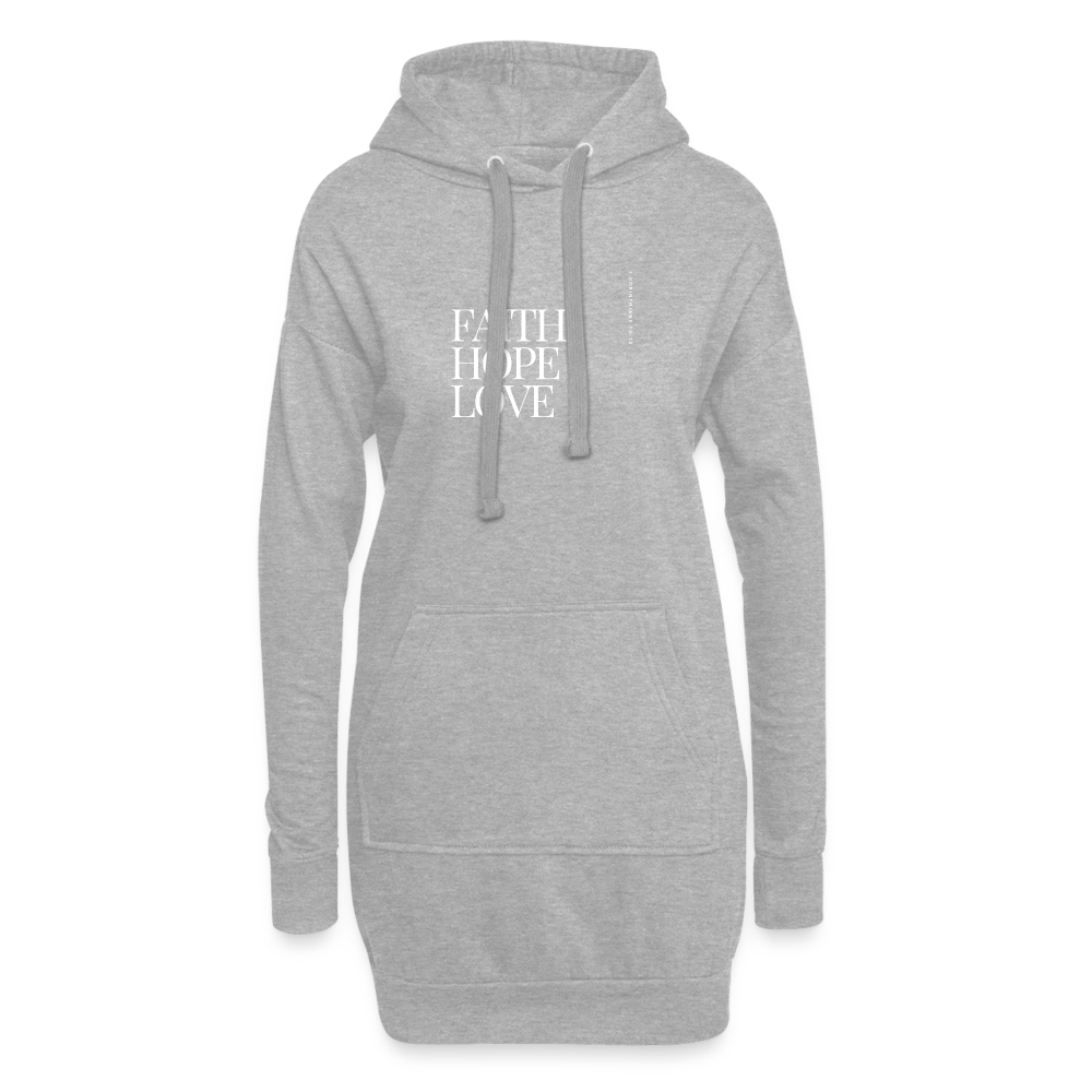 Faith Hope Love Hoodie Dress - heather grey