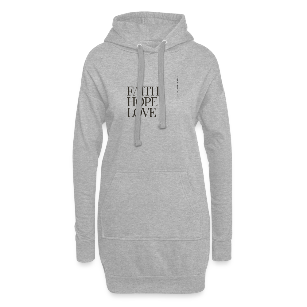 Faith Hope Love Hoodie Dress - heather grey