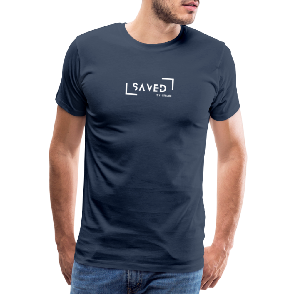Saved by grace Men’s Premium T-Shirt - navy